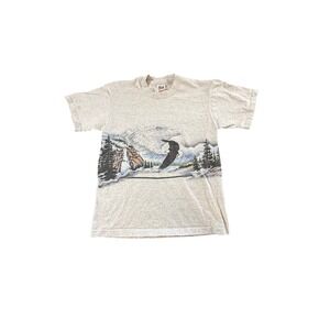 VTG Anvil USA Bald Eagle Wilderness T-Shirt Sz M Single Stitch‎ 90s Americana